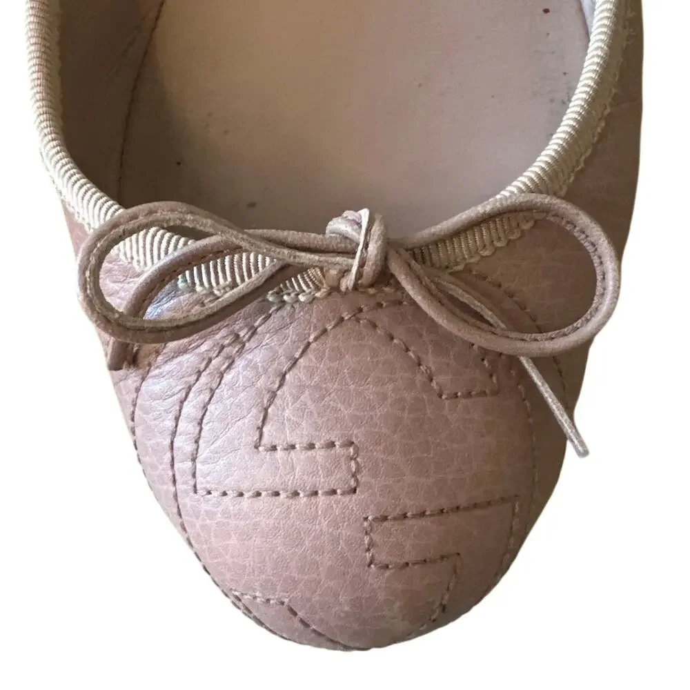 Gucci Ballet Flats Interlocking G Dusty Pink Leather 36.5 - Picture 13 of 14